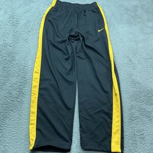 Nike Woven Track Pants Mens L Black Gold  Dri-Fit Ankle Shock Cord Streetwear